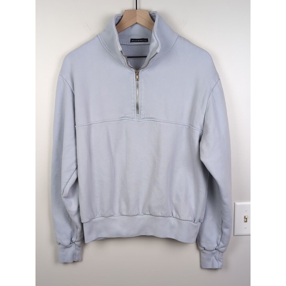 Brandy Melville | Quarter-Zip Sweatshirt | Light Lavender | OS - Picture 1 of 8